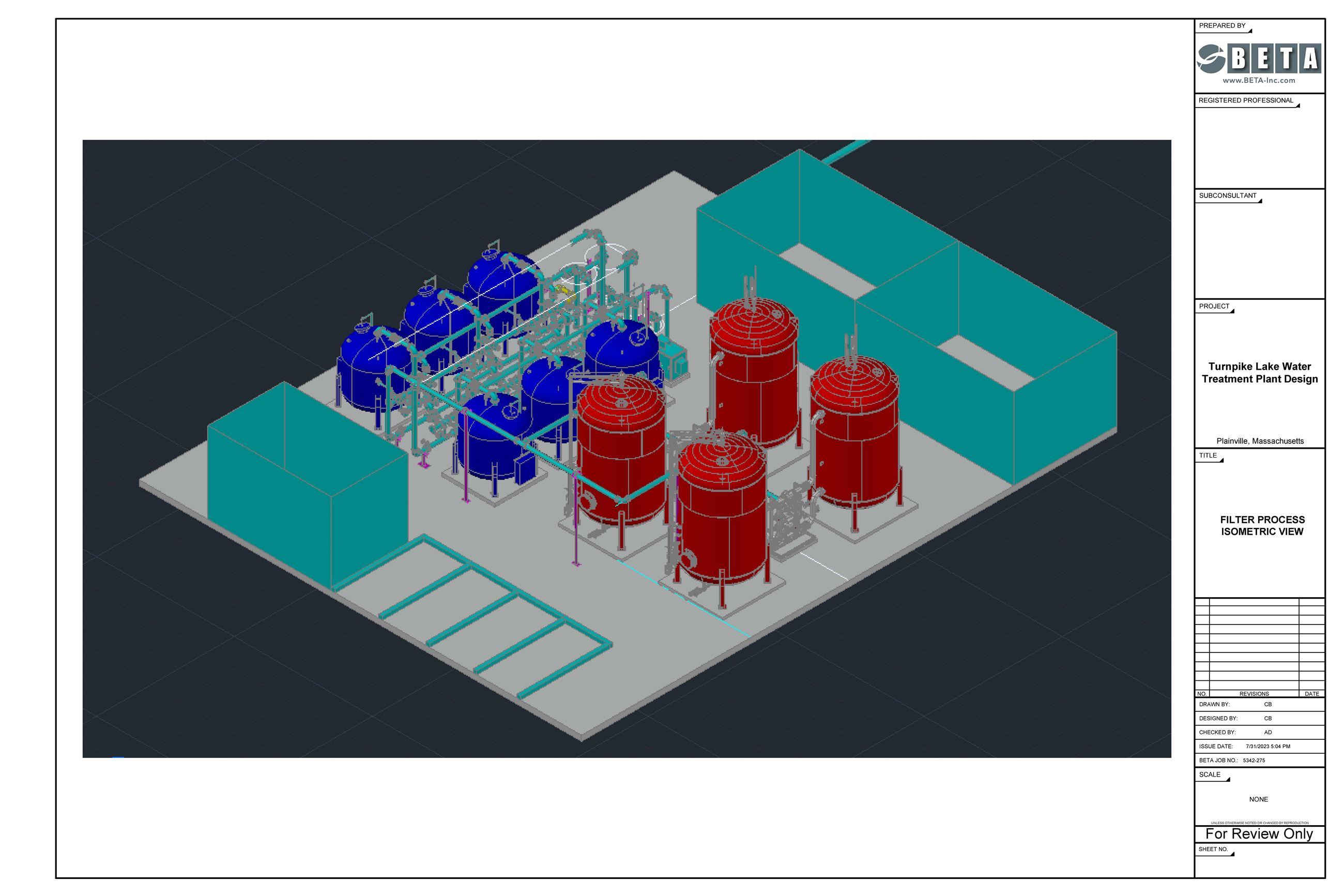 Rendering of the Filter Process Isometric View